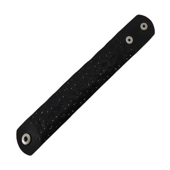 Black Vinyl Wristband with Curved Link Studs {6}