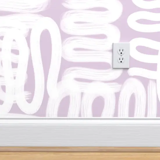 Peel & Stick Wallpaper 2FT Wide Modern Art Purple Punk Abstract Art Graffiti Lavender Scribble Spray Paint Custom Removable Wallpaper by Spoonflower {4}