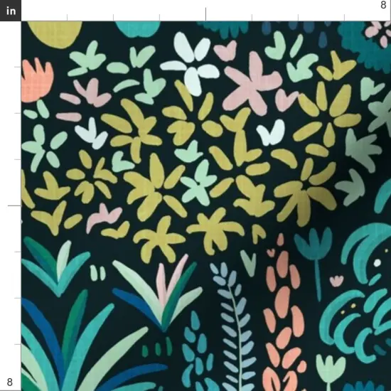 Various Fabrics by the Yard or Fat Quarter Bohemian Tropical Botanical Emerald Jade Whimsical Jungle Custom Printed Fabric by Spoonflower {4}