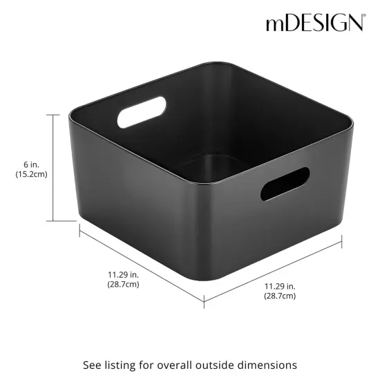 mDesign Medium Metal Kitchen Storage Container Bin Basket with Handles {3}