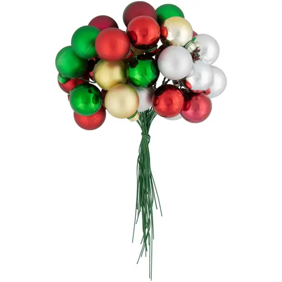 Northlight Shatterproof Ball Ornament Christmas Pick - 6.75" - Traditional Colors Multi {6}