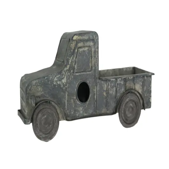 Rustic Distressed Metal Retro Pickup Truck Hanging Birdhouse {1}