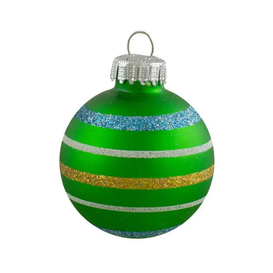 Northlight Matte Glass Christmas Ball Ornaments - 1.5" (40mm) - Multicolor - 10ct {7}