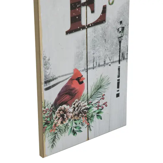 Northlight 31.75" LED Lighted Welcome Sign with Cardinal Christmas Sign White {5}