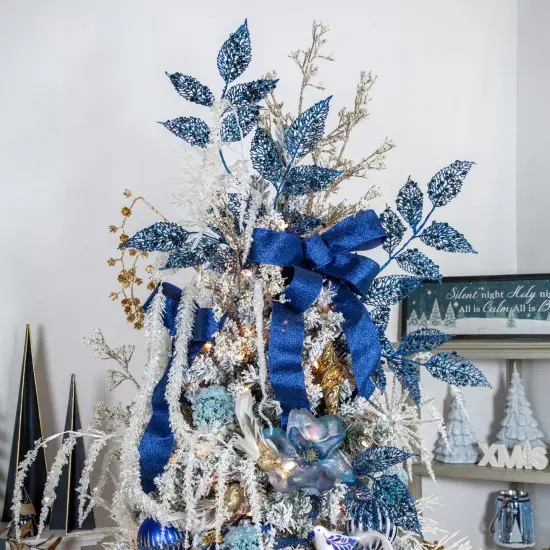 Northlight 37" Glittered Blue Fern Christmas Spray {4}