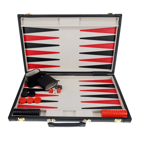 WE Games Elegant Leatherette Backgammon Set - 18 x 11 in. closed {6}