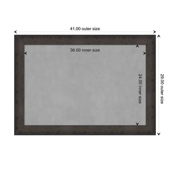 Dappled Wood Framed Magnetic Board Dappled Black Brown {1}