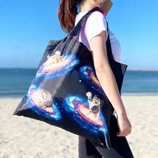 Wrapables AllyBag Collection Reusable Shopping Bag Galaxy Cats {4}