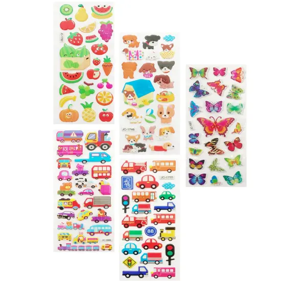Wrapables 3D Puffy Stickers Bubble Stickers for Crafts & Scrapbooking 10 Sheets Random {2}