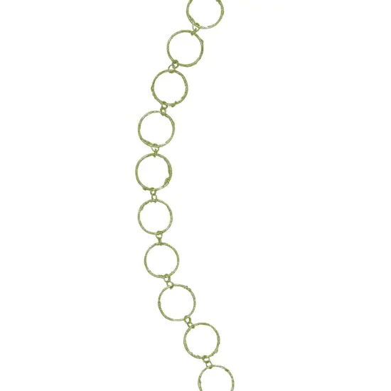 Allstate 5' x 1.75" Lime Green Glittered Round Ring Chain Artificial Christmas Garland - Unlit {3}