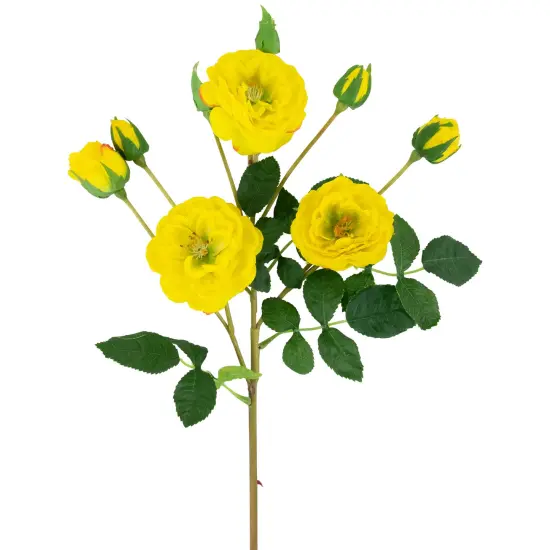 Northlight Real Touch&trade; Yellow Artificial Camellia Rose Floral Sprays, Set of 6 - 23" {5}