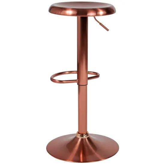 Merrick Lane Audrey Retro Style Height Adjustable Barstool with Footrest Gold {8}