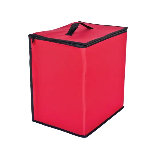 Simple Living Zip Up Christmas Ornament Storage Box - Holds 48 Red {1}