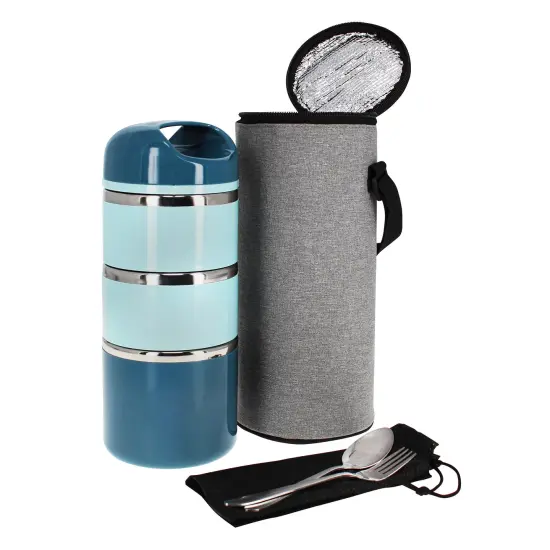 7Penn Stackable Insulated Lunch Containers - 3 Tier Hot Lunch Box for Adults {1}