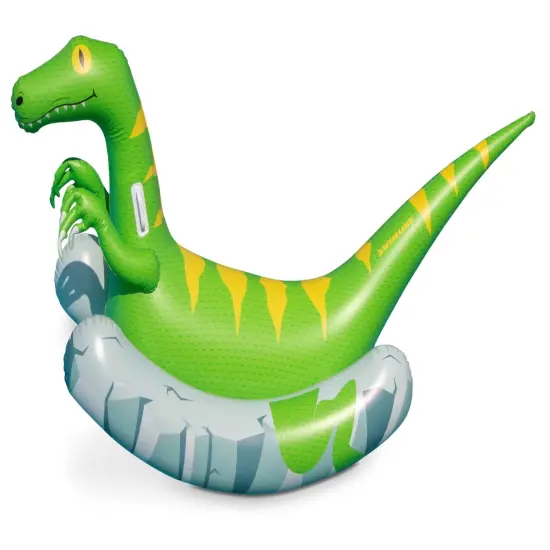 Swim Central 92" Rockin Raptor Inflatable Swimming Pool Float Green {1}