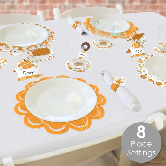 Big Dot of Happiness Little Pumpkin - Fall Birthday Party or Baby Shower Paper Charger and Table Decorations - Chargerific Kit - Place Setting for 8 {3}