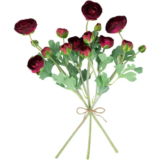 Northlight Real Touch&trade; Red Ranunculus Artificial Floral Sprays, Set of 6 - 21" {5}