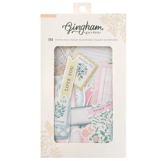 Gingham Garden Paperie Pack 200/Pkg-Paper Pieces & Washi Stickers {1}