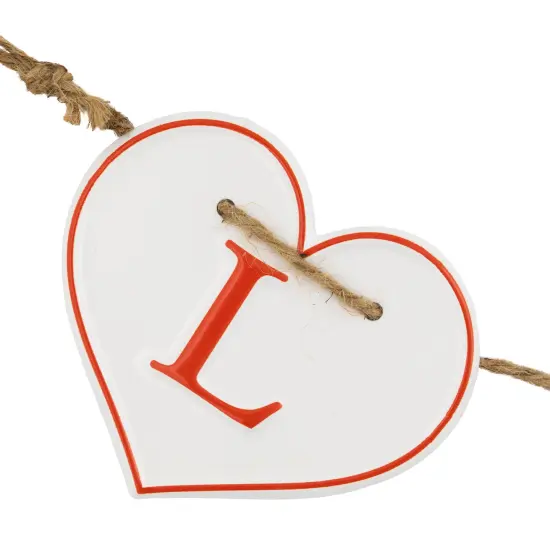 Northlight Hearts "LOVE" Valentine's Day Metal Banner - 32" - White and Red {6}