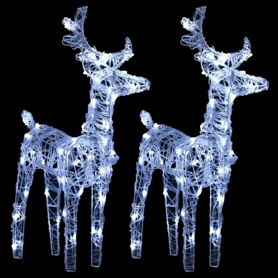 2 pcs Christmas Reindeers with 80 LEDs Acrylic Cold White {2}