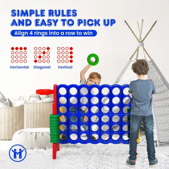 2.5Ft 4-to-Score Giant Game Set Perfect for Indoor-Outdoor Use Red {6}