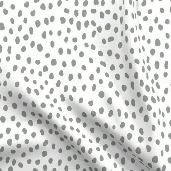 Various Fabrics by the Yard or Fat Quarter Minimal Green Dots Polka Scattered Custom Printed Fabric by Spoonflower {5}