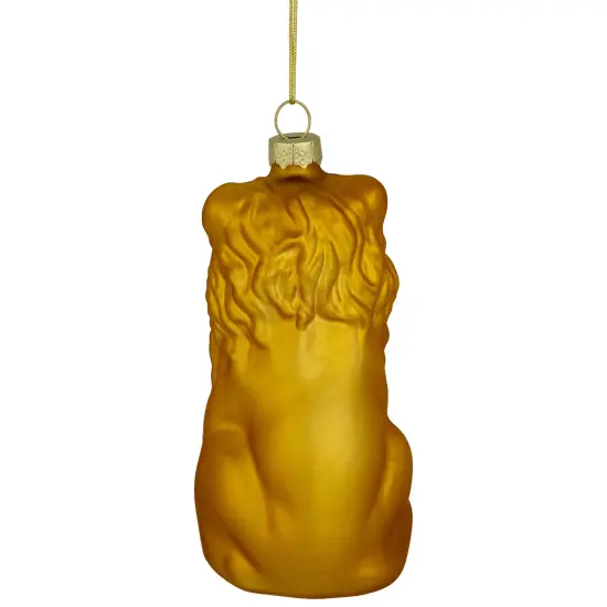 Northlight Sitting Lion Glass Christmas Ornament - 2.5" - Gold {6}
