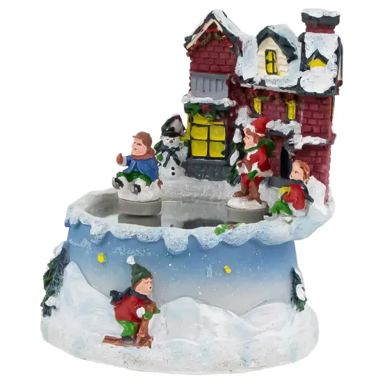 Northlight Animated and Musical Village Ice Skating Pond Christmas Scene - 5.25" Red {4}