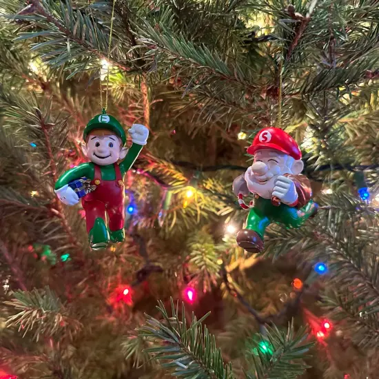 Tree Buddees Super Santa and Elf Bros - Fun & Unique Gamer Christmas Ornaments Super santa {7}