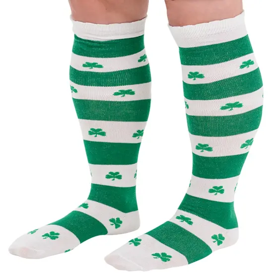 Adults Long Knee High Saint Patrick's Day Irish Socks Costume Accessory {1}