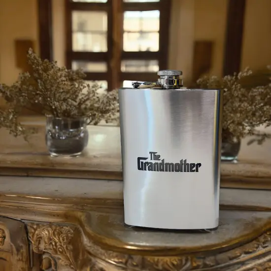 8oz The Grandmother Stainless Steel Flask {2}