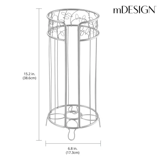 mDesign Decorative Metal Toilet Paper Storage Holder Stand, 3 Rolls {3}