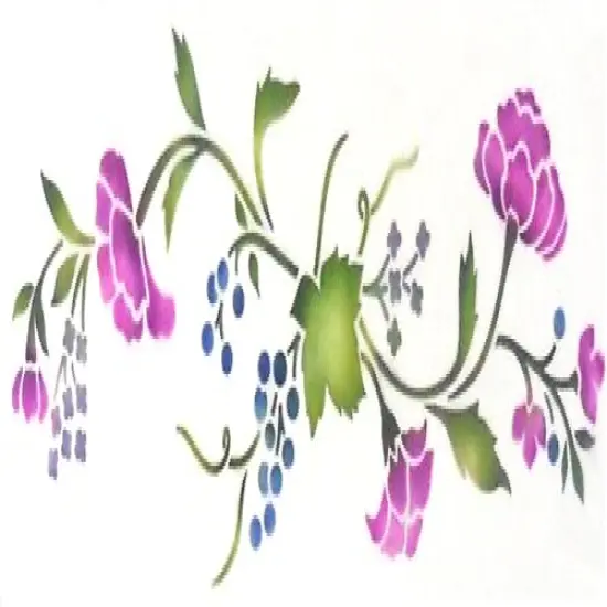 Roses and Berries Cake Stencil Side | C529 by Designer Stencils | Cake Decorating Tools | Baking Stencils for Royal Icing, Airbrush, Dusting Powder | Reusable Plastic Food Grade Stencil for Cakes | Easy to Use & Clean Cake Stencil {2}