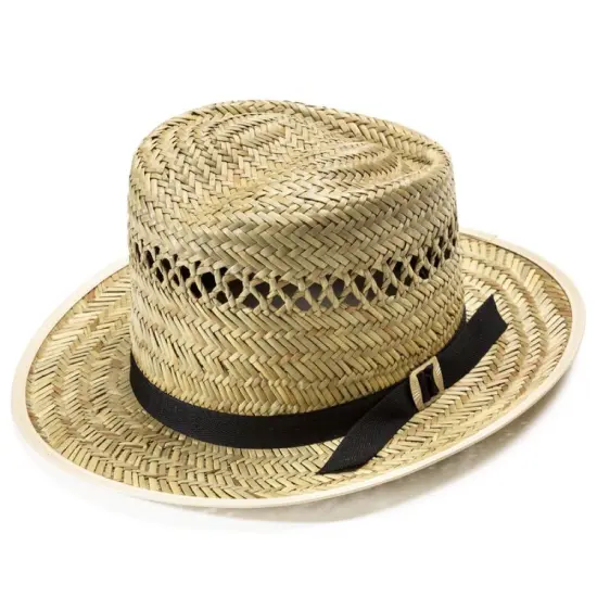 Sunset Straw Hats Sun Hat, Amish-Made Vented with Black Band, Men's Adult {2}