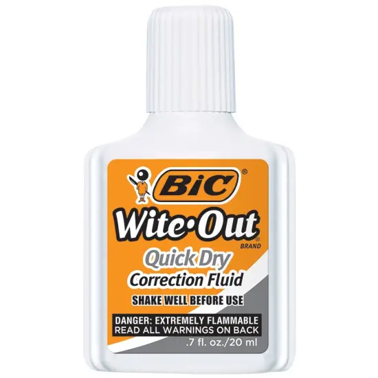 BIC Wite-Out Brand Quick Dry Correction Fluid, 20 ml Bottles, White, 12-Count {3}