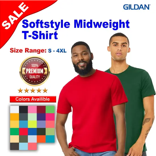Gildan&reg; Softstyle Midweight Crewneck Short Sleeve T-Shirt Stone blue {2}