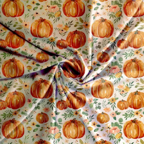 Fall Floral Pumpkins Bullet Fabric 1 yard {1}