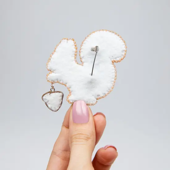 Beadwork kit for creating brooch Crystal Art Squirrel BP-326C {3}