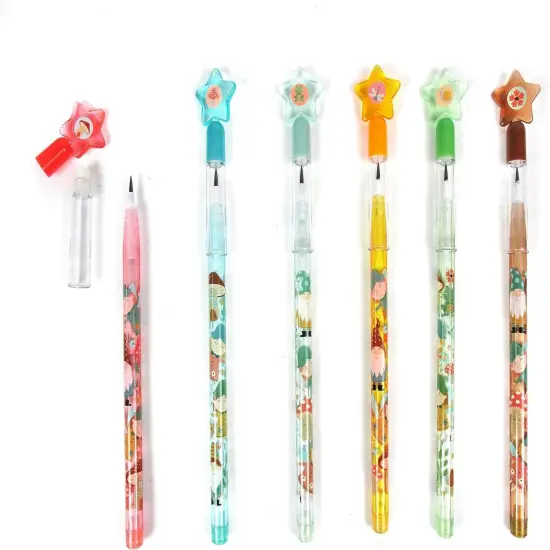 TINYMILLS 24 Pcs Garden Fairy Mushroom Stackable Pencil Assortment with Eraser for Party Favors {4}