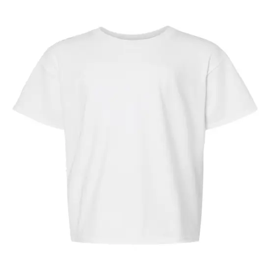 Gildan&reg; Softstyle Youth CVC Crewneck Short Sleeve T-Shirt White {1}