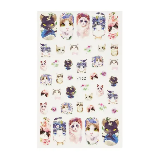 Wrapables 3 Sheets Love for Cats Nail Art Kitty Cat Nail Stickers {5}