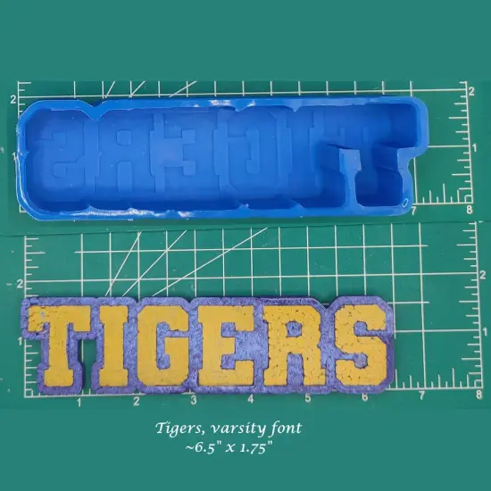 Tigers - Varsity Font - Silicone Freshie Mold {1}