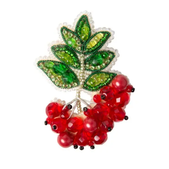 BP-332C Beadwork kit for creating brooch Crystal Art "Rowan" {1}