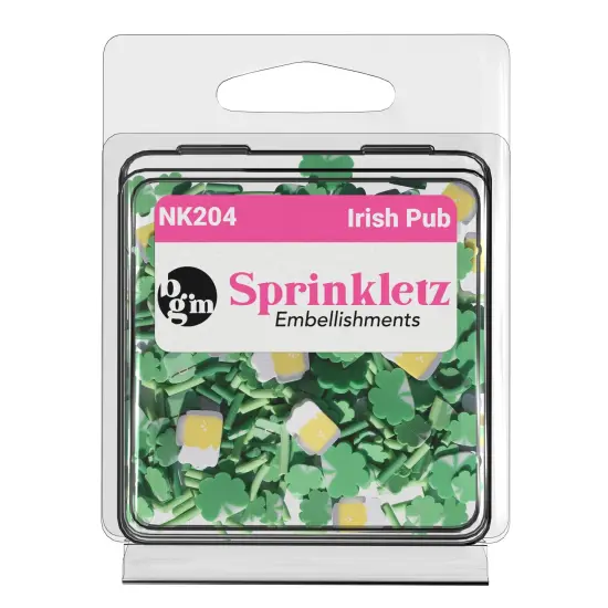 Buttons Galore Sprinkletz DIY Craft Embellishment Polymer Clay Pieces For Slime & Crafts 36 Grams - 3 Packs of Irish Pub {2}