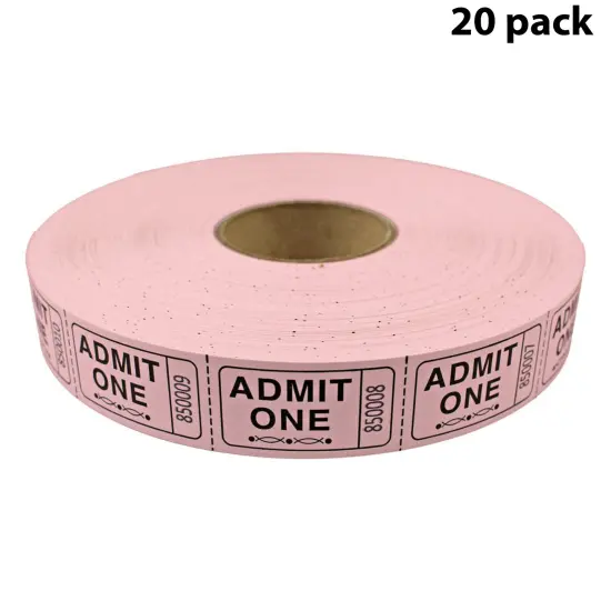 Tacticai 2000 Admit One Raffle Tickets &ndash; Single Roll, Consecutively Numbered &ndash; Perfect for Events, Entry, Fundraisers & Prizes &ndash; Available in 8 Colors Coral {1}