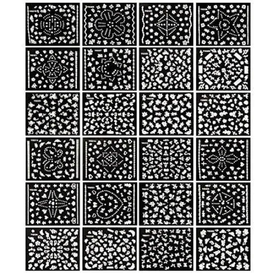 Wrapables 24 Sheets White Flowers, Dots & Crowns Nail Sticker Nail Art Set {2}