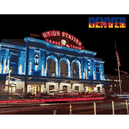 Artwille DIY Paint by Numbers for Adults and Kids - Denver Union Station {1}