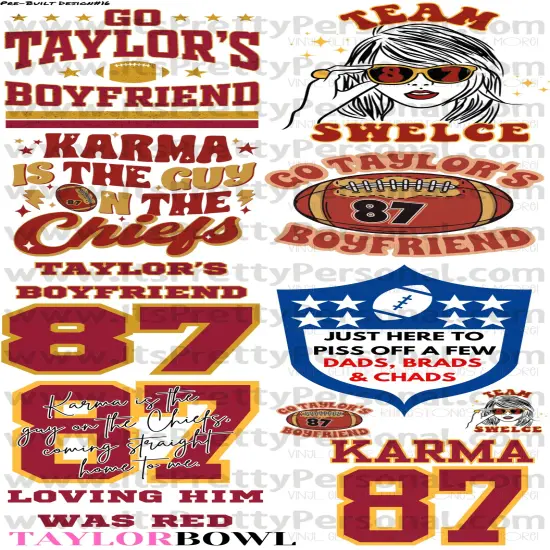 DESIGN #16- SwiftBowl DTF Gang Sheet 22"x48" (Fabric Transfers) {1}