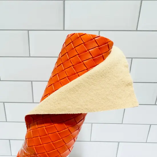 Orange Diamond Weave Vinyl {1}