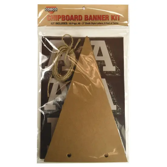 COSCO Sign Banner DIY with Chipboard Pennant Flags, Stickers and Twine Rope, 8' Length {2}